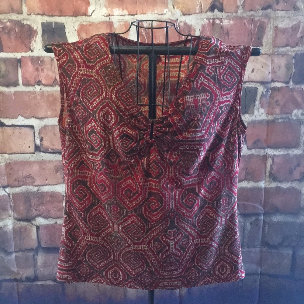 CHAPS multicolor stretchy blouse XL 14/16 fit